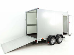 Vezeko Kofferanhänger 184x355cm Höhe:205cm 2,7t|45°|Tür|Rampe|silber-Neu