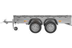 Garden Trailer 264/2 Kipp Mit Stützrad, Graue Flachplane Und Planenträger-Neu