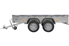 Garden Trailer 264/2 Kipp Mit Stützrad, Graue Flachplane Und Planenträger-Neu