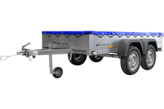 Garden Trailer 264/2 Kipp Mit Stützrad, Planenträger Und Blauer Flachplane-Neu