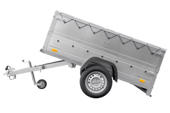 Kippbarer Pkw Anhänger Garden Trailer 200 KIPP mit zusätzlichen Bordwänden, Stützrad und Flachplane-Neu