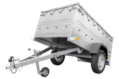 Kippbarer Pkw Anhänger Garden Trailer 200 KIPP mit zusätzlichen Bordwänden, Stützrad und Flachplane-Neu