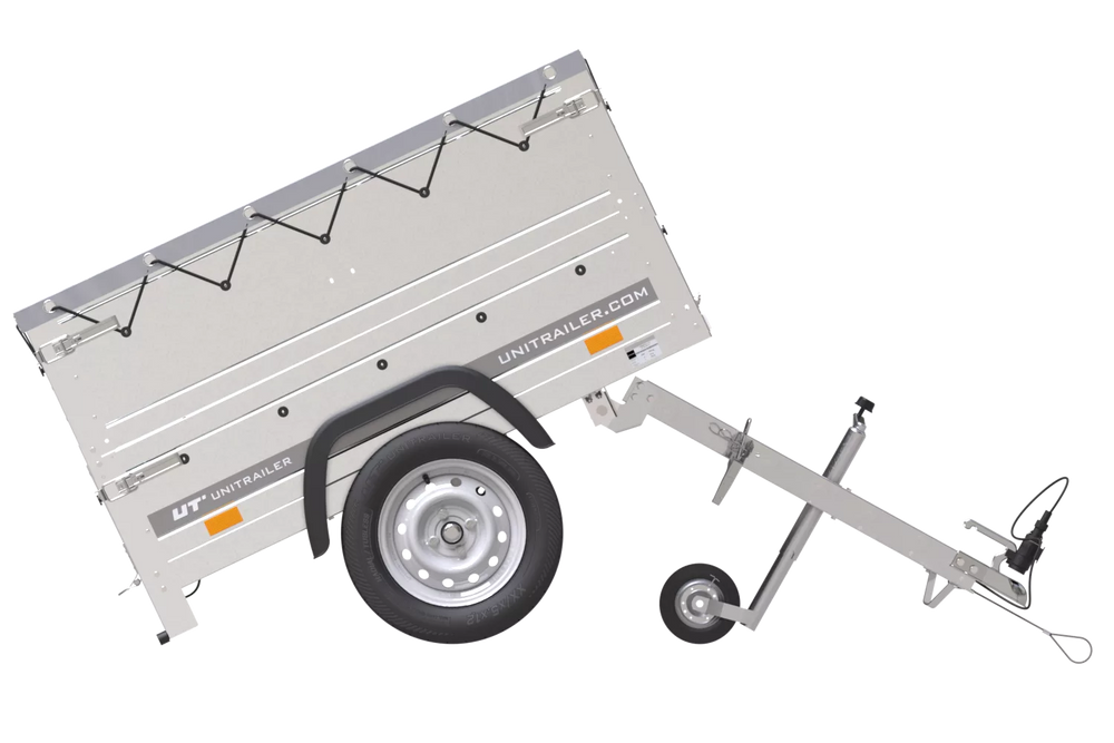 Neu Anhänger Garden Trailer 150 KIPP mit zusätzlichen Bordwänden, Stützrad und Flachplane-Neu