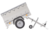 Neu Anhänger Garden Trailer 150 KIPP mit zusätzlichen Bordwänden, Stützrad und Flachplane-Neu