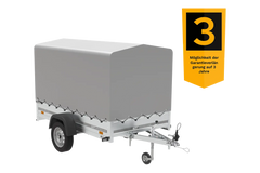 PKW Anhänger 230×125 Garden Trailer 230 KIPP Unitrailer 750 kg mit Stützrad, 110 cm hoher Plane und Hochspriegel-Neu