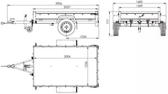 Pkw Anhänger 750 kg ungebremst Garden Trailer 201 KIPP mit zusätzlichen Bordwänden, Stützrad, Hochplane und Hochspriegel-Neu