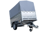 Pkw Anhänger 750 kg ungebremst Garden Trailer 201 KIPP mit zusätzlichen Bordwänden, Stützrad, Hochplane und Hochspriegel-Neu