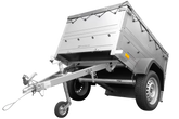 Pkw Anhänger Neu Garden Trailer 150 KIPP mit zusätzlichen Bordwänden, Stützrad und grauer Flachplane-Neu