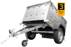 Pkw Anhänger Neu Garden Trailer 150 KIPP mit zusätzlichen Bordwänden, Stützrad und grauer Flachplane-Neu