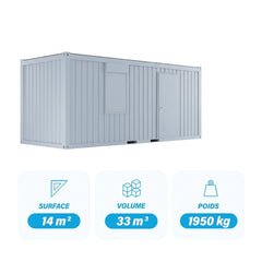 Bureau modulaire 20 pieds monté (1 porte, 1 fenêtre, isolation PU)
