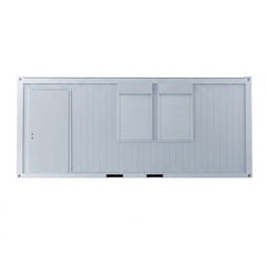 Bureau modulaire 20 pieds + sanitaires (1 porte, 2 fenêtres, 1 WC, 1 lavabo, 1 vasistas, isolation PU)