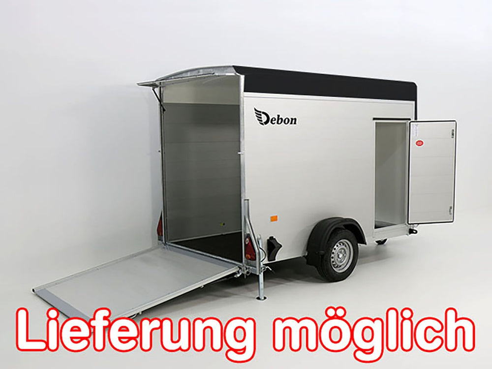 Debon Kofferanhänger C300 148x295cm H:190cm 1,3t|Alu|Polybug|Tür|schwarz-Neu