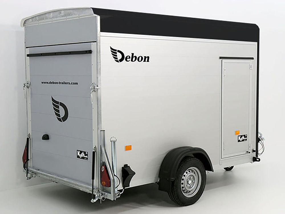 Debon Kofferanhänger C300 148x295cm H:190cm 1,3t|Alu|Polybug|Tür|schwarz-Neu