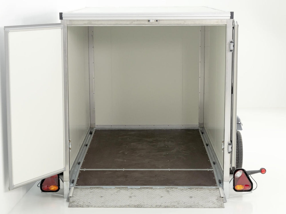 Vezeko Koffer-Absenkanhänger 157x268cm Höhe:164cm 1,5t|silber-Neu
