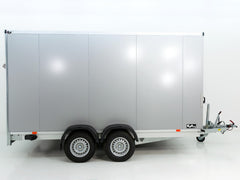 Vezeko Kofferanhänger 204x405cm Höhe:205cm 2,7t|Rampe|silber-Neu