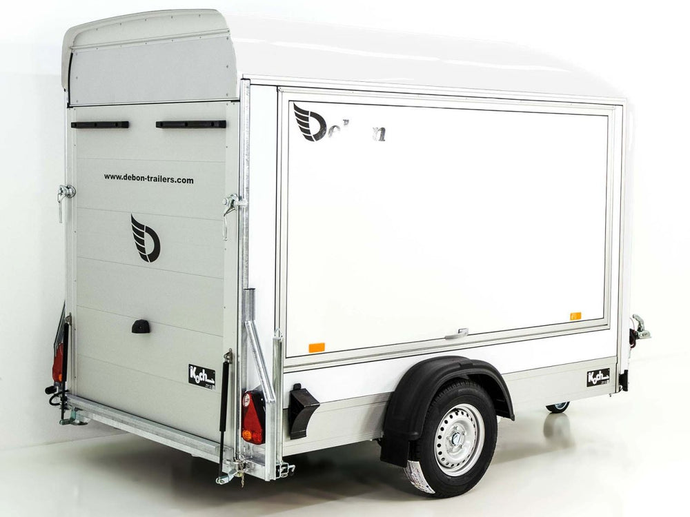 Debon Kofferanhänger C300 Sandwich 148x295cm H:190cm 1,3t|Alu|Polybug|Tür|Klappe|weiß-Neu