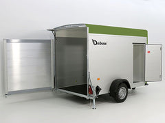 Debon Kofferanhänger C300 148x295cm H:190cm 1,3t Alu, Polybug|Tür|olivgrün-Neu