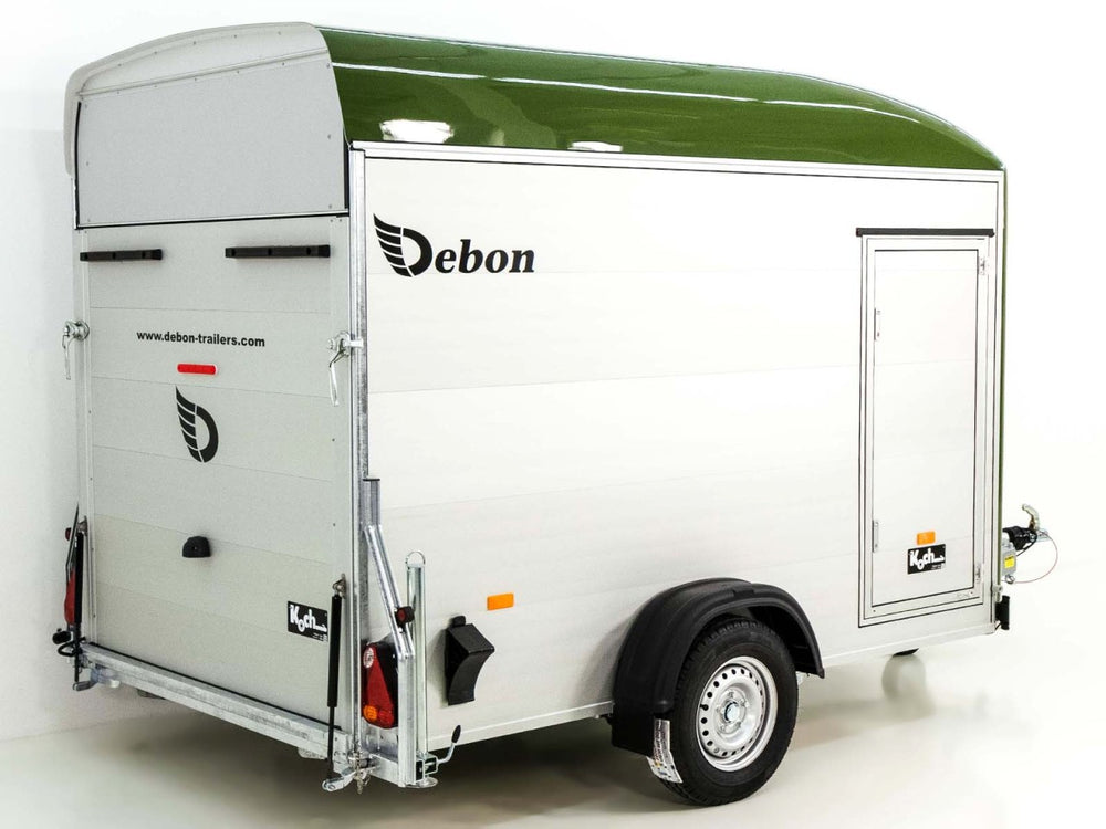 Debon Kofferanhänger C400 164x315cm H:200cm 1,3t|Alu, Polybug|Tür|olivgrün-Neu