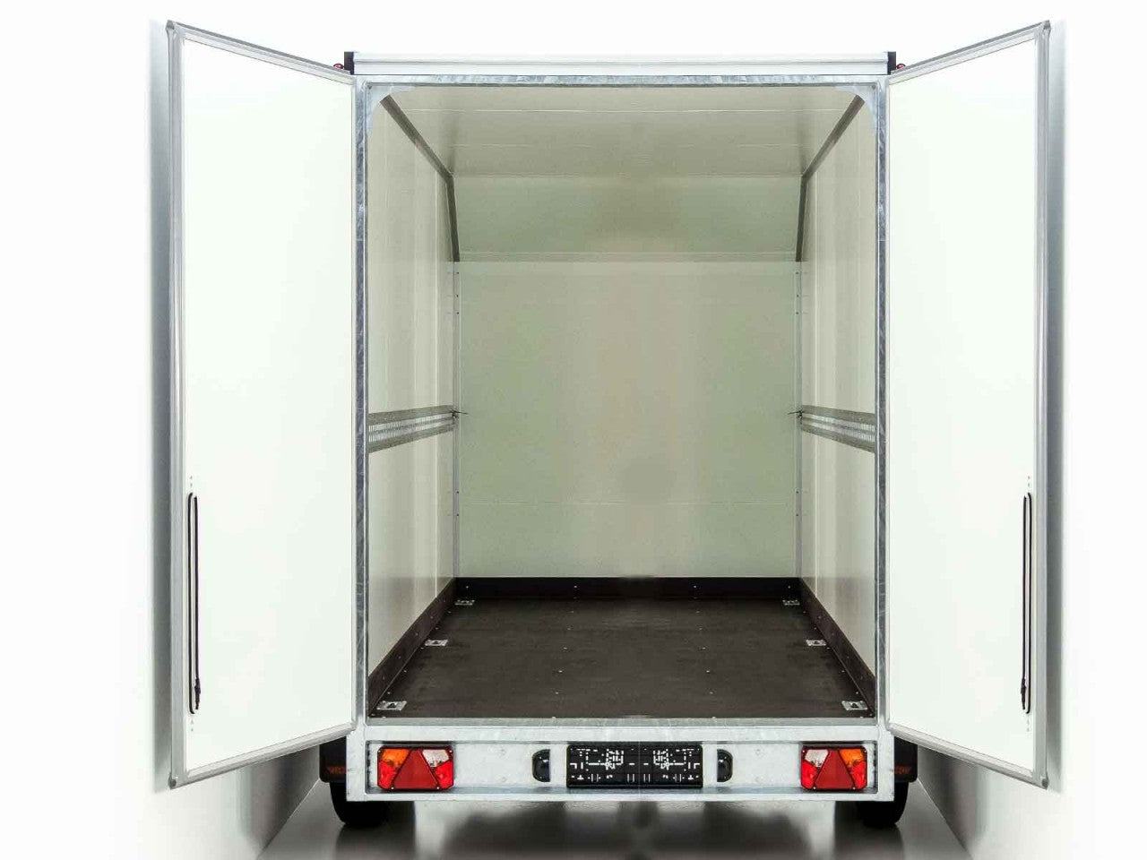Vezeko Kofferanhänger 184x355cm Höhe: 205cm 2,7t|45°|Tür|silber-Neu
