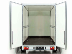 Vezeko Kofferanhänger 184x355cm Höhe: 205cm 2,7t|45°|Tür|silber-Neu