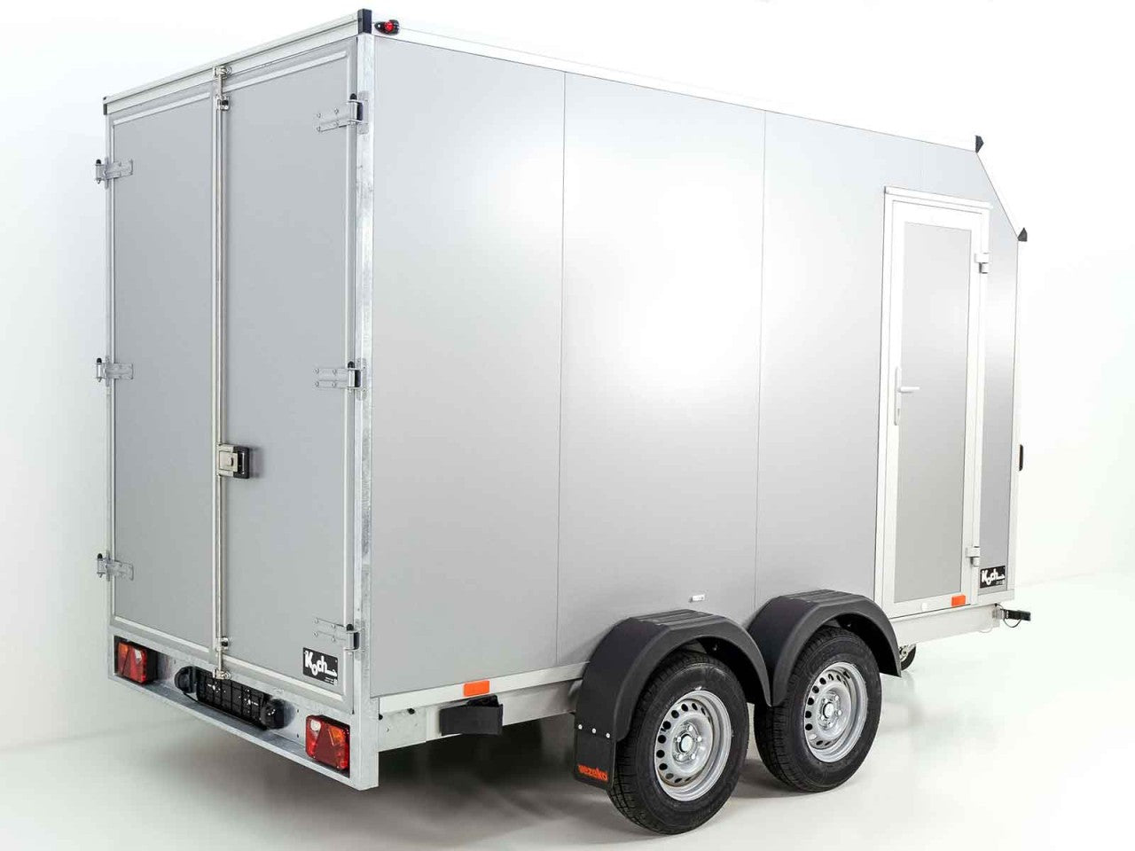 Vezeko Kofferanhänger 184x355cm Höhe: 205cm 2,7t|45°|Tür|silber-Neu