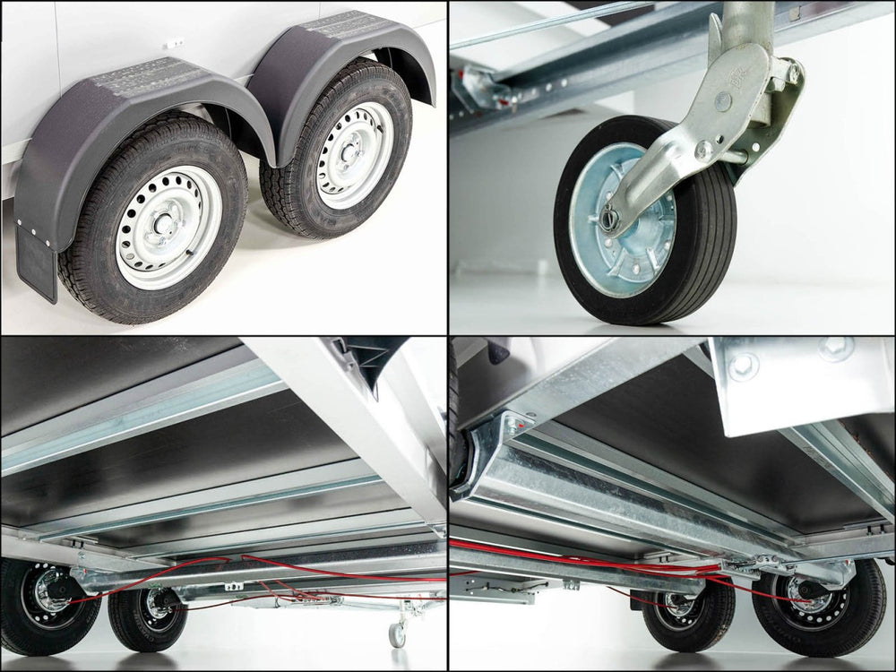 Vezeko Kofferanhänger 152x355cm Höhe:193cm 2,7t|silber-Neu