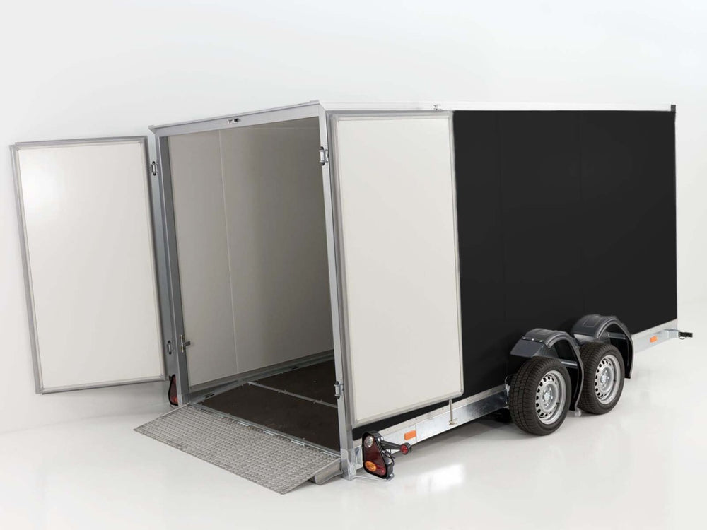 Vezeko Koffer-Absenkanhänger 167x400cm Höhe:210cm 3,5t|schwarz-Neu