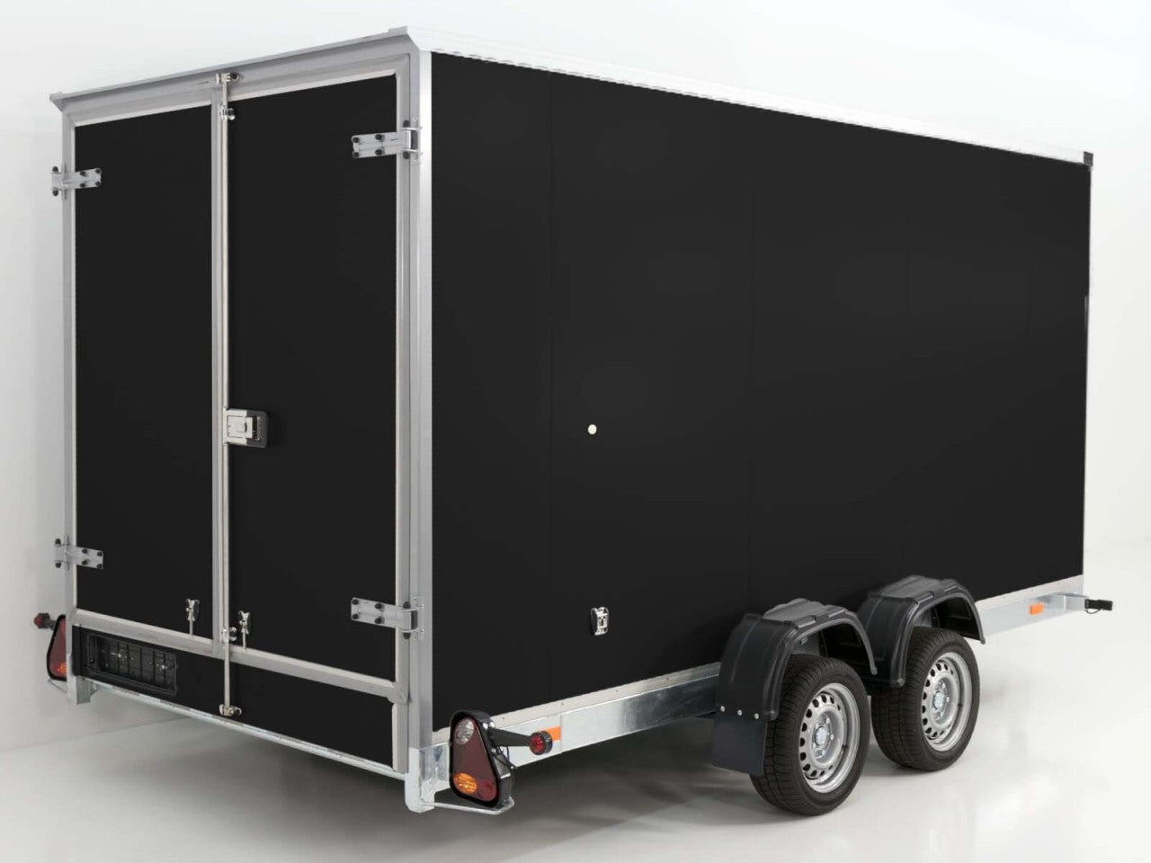 Vezeko Koffer-Absenkanhänger 167x400cm Höhe:210cm 3,5t|schwarz-Neu