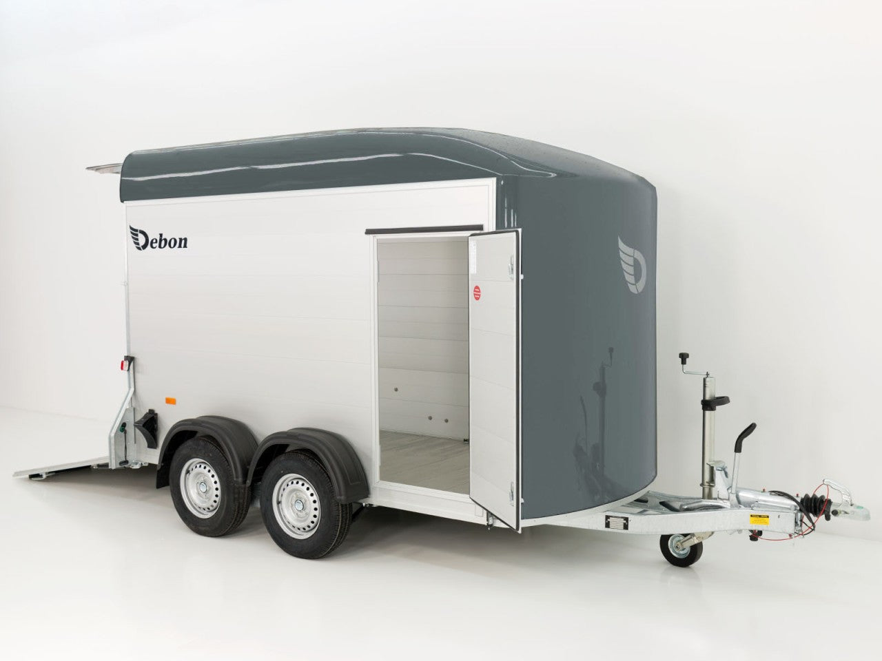 Debon Kofferanhänger C500 164x300cm H:200cm 2,6t|Alu|Polybug|Tür|grau-Neu