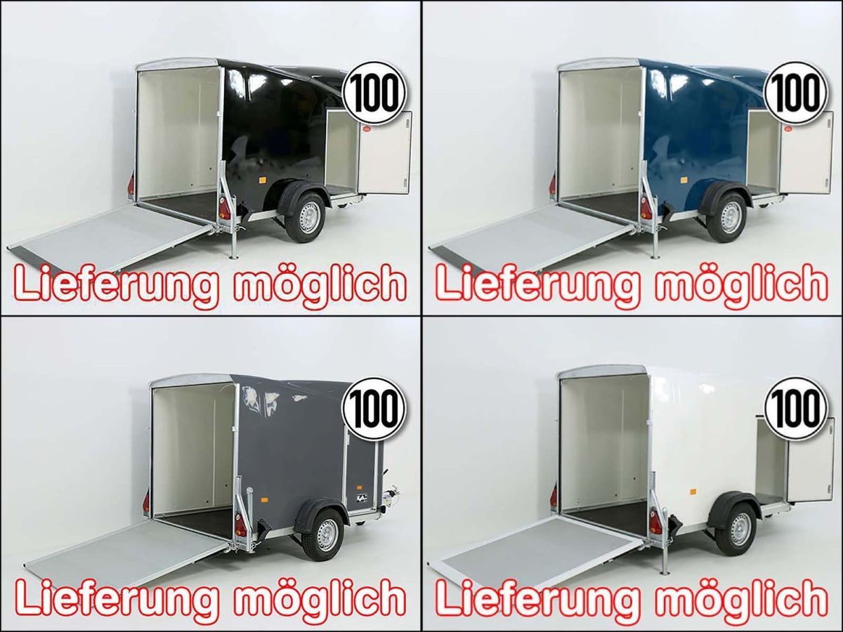 Debon Kofferanhänger Cargo 1300 Vollpoly 150x290cm H:160cm|Tür-Neu