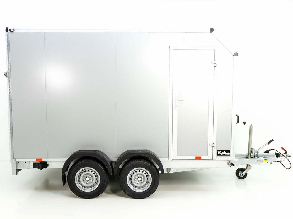 Vezeko Kofferanhänger 184x355cm Höhe:205cm 2,7t|45°|Tür|Rampe|silber-Neu