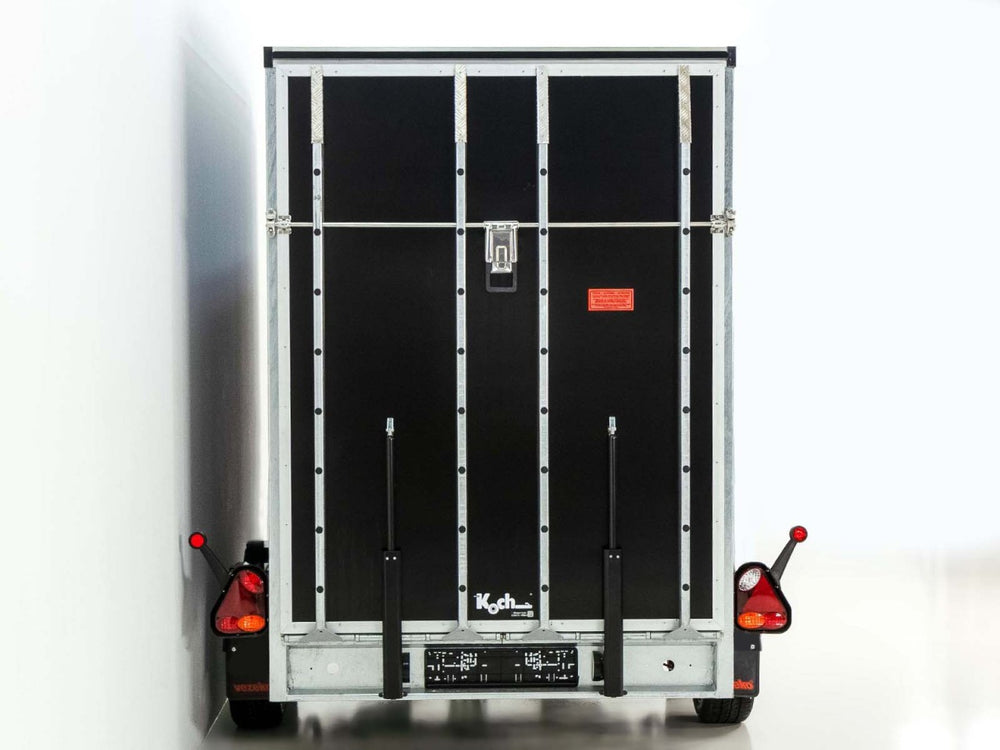 Vezeko Kofferanhänger 184x405cm Höhe:205cm 2,7t|Rampe|Tür|schwarz-Neu