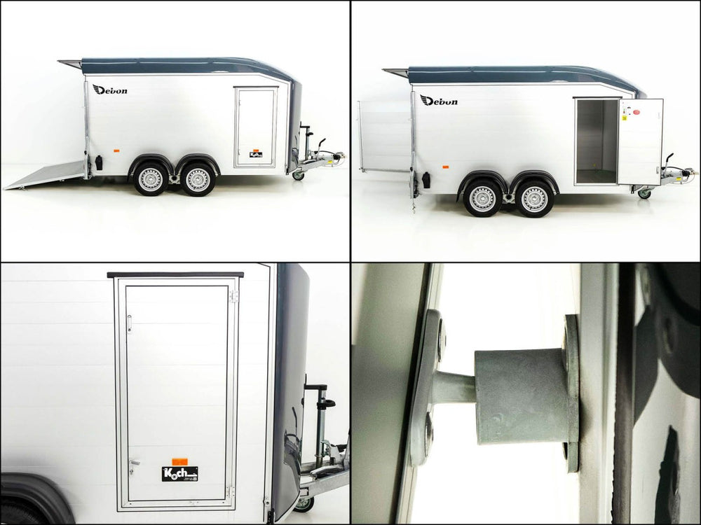 Debon Kofferanhänger Roadster C700 179×378 Höhe:201cm 2,6t|Alu|Polybug|Tür|grau-Neu