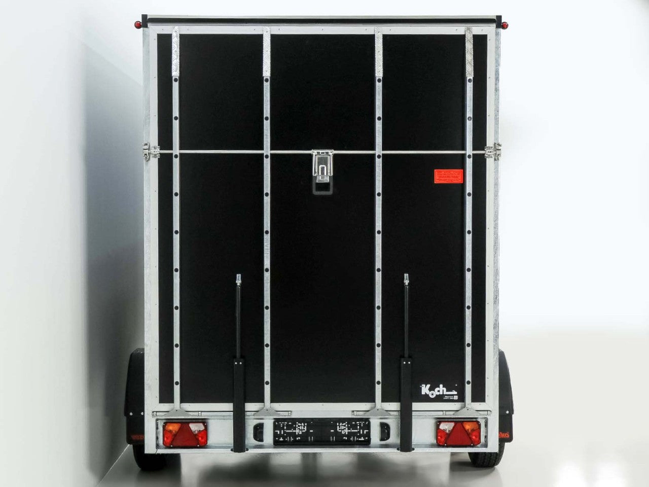 Vezeko Kofferanhänger 152x355cm Höhe:193cm 2,7t|Rampe|Tür|schwarz-Neu