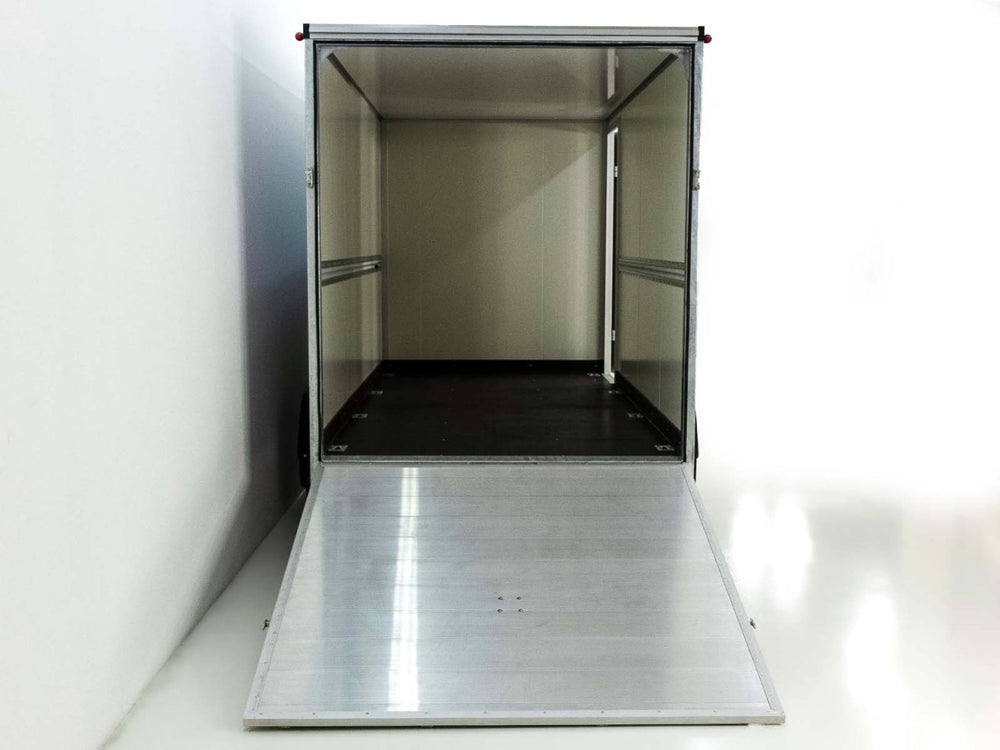 Vezeko Kofferanhänger 184x405cm Höhe:205cm 2,7t|Rampe|Tür|silber-Neu