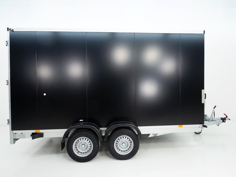 Vezeko Kofferanhänger 204x405cm Höhe:205cm 2,7t|Rampe|schwarz-Neu