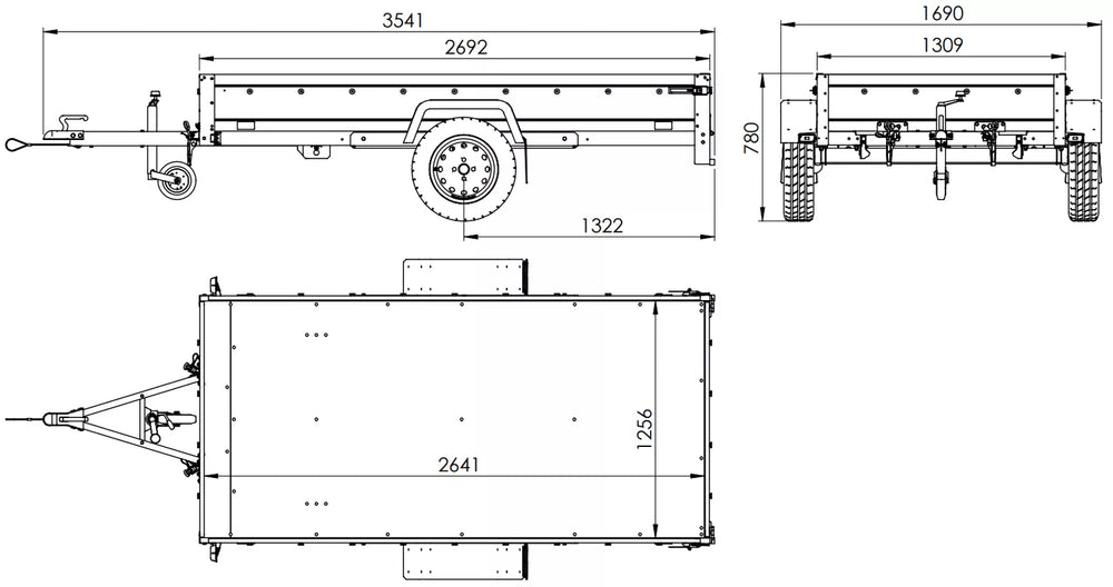 Anhänger Garden Trailer 264 KIPP mit Bordwandaufsatz und Aludeckel-Neu