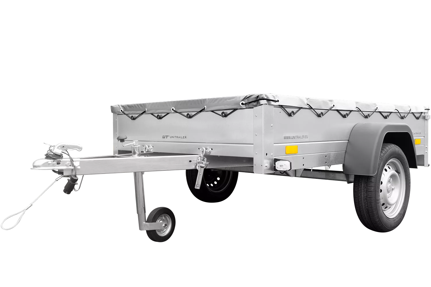 Anhänger für Pkws Garden Trailer 201 KIPP 200×125 cm 750 kg [mit Flachplane, Stützrad und Flachplaneträger]-Neu