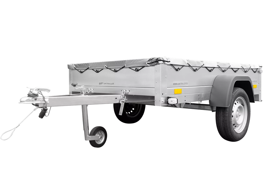 Anhänger für Pkws Garden Trailer 201 KIPP 200×125 cm 750 kg [mit Flachplane, Stützrad und Flachplaneträger]-Neu