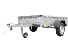 Anhänger für Pkws Garden Trailer 201 KIPP 200×125 cm 750 kg [mit Flachplane, Stützrad und Flachplaneträger]-Neu