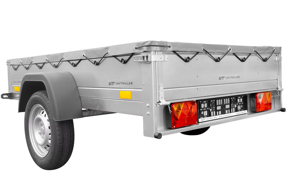 Anhänger für Pkws Garden Trailer 201 KIPP 200×125 cm 750 kg [mit Flachplane, Stützrad und Flachplaneträger]-Neu