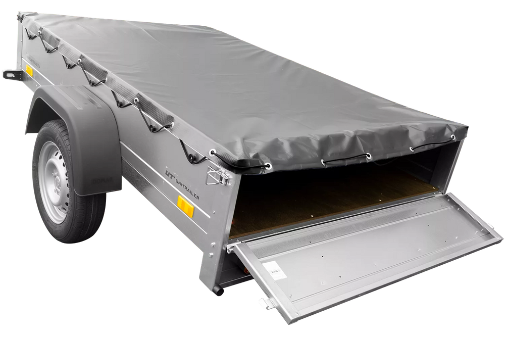 Anhänger für Pkws Garden Trailer 201 KIPP 200×125 cm 750 kg [mit Flachplane, Stützrad und Flachplaneträger]-Neu
