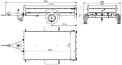 Faltbarer Anhänger Garden Trailer 230 KIPP mit zusätzlichen Bordwänden, Stützrad und Flachplane-Neu