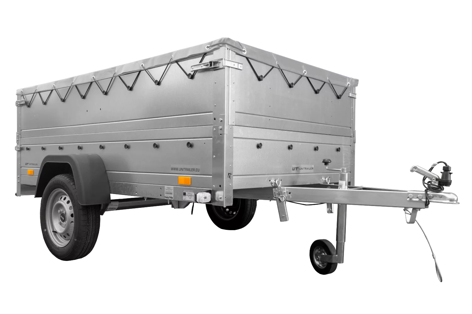 Faltbarer Anhänger Garden Trailer 230 KIPP mit zusätzlichen Bordwänden, Stützrad und Flachplane-Neu