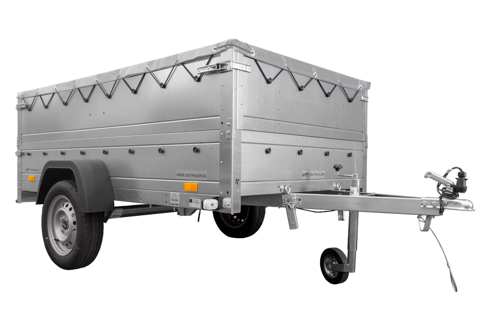 Faltbarer Anhänger Garden Trailer 230 KIPP mit zusätzlichen Bordwänden, Stützrad und Flachplane-Neu