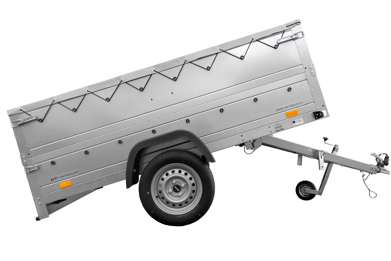 Faltbarer Anhänger Garden Trailer 230 KIPP mit zusätzlichen Bordwänden, Stützrad und Flachplane-Neu