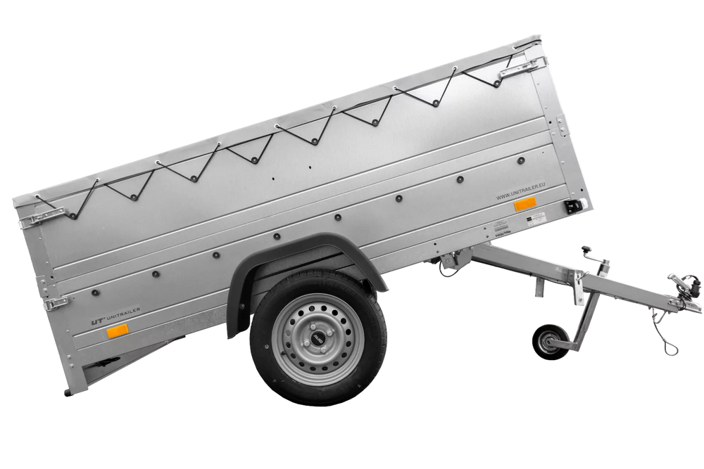 Faltbarer Anhänger Garden Trailer 230 KIPP mit zusätzlichen Bordwänden, Stützrad und Flachplane-Neu