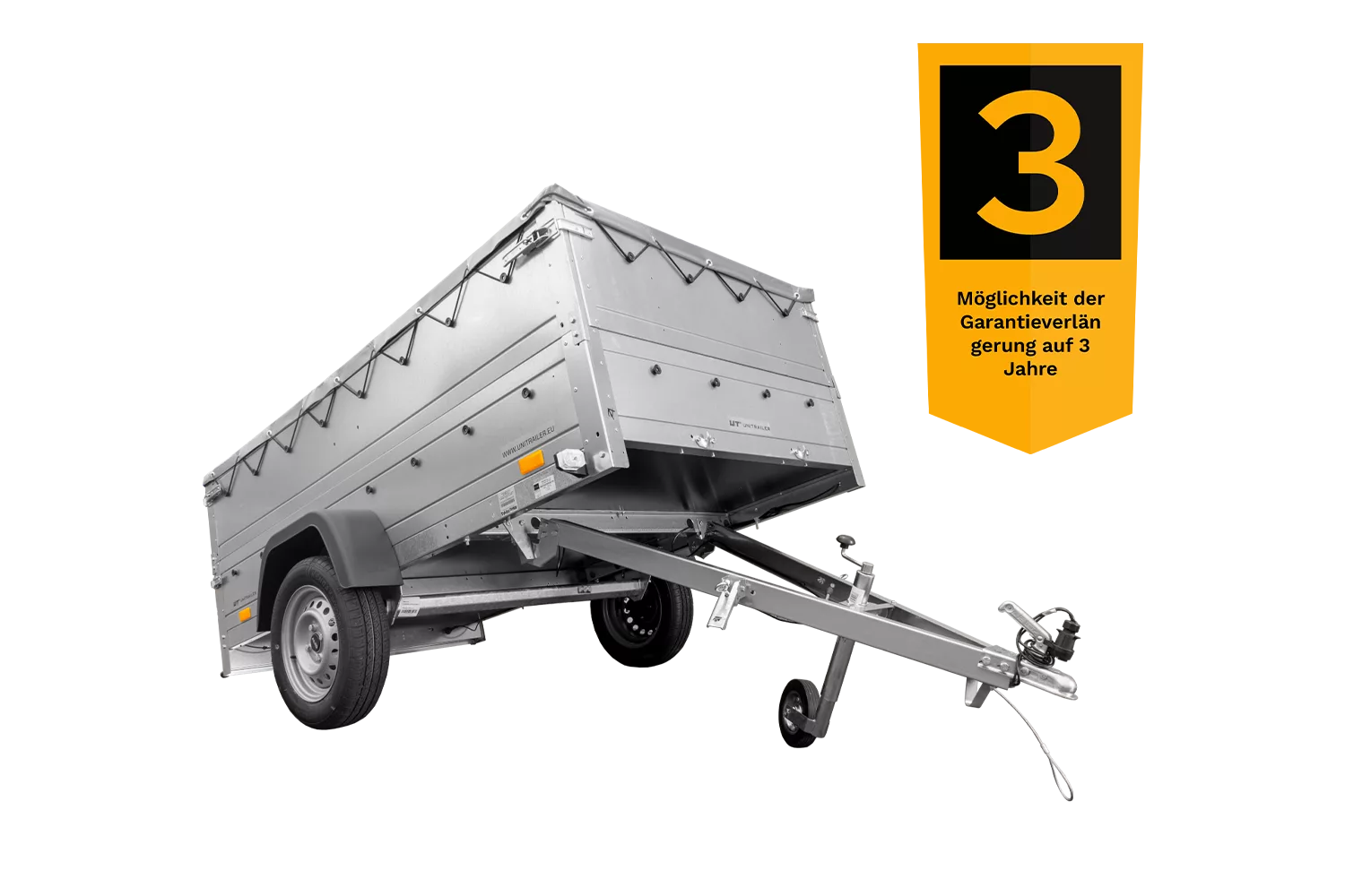 Faltbarer Pkw Anhänger Garden Trailer 230 KIPP mit zusätzlichen Bordwänden, Stützrad, Flachplane und Planenträgern]-Neu