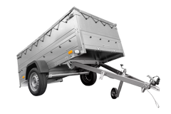 Faltbarer Pkw Anhänger Garden Trailer 230 KIPP mit zusätzlichen Bordwänden, Stützrad, Flachplane und Planenträgern]-Neu
