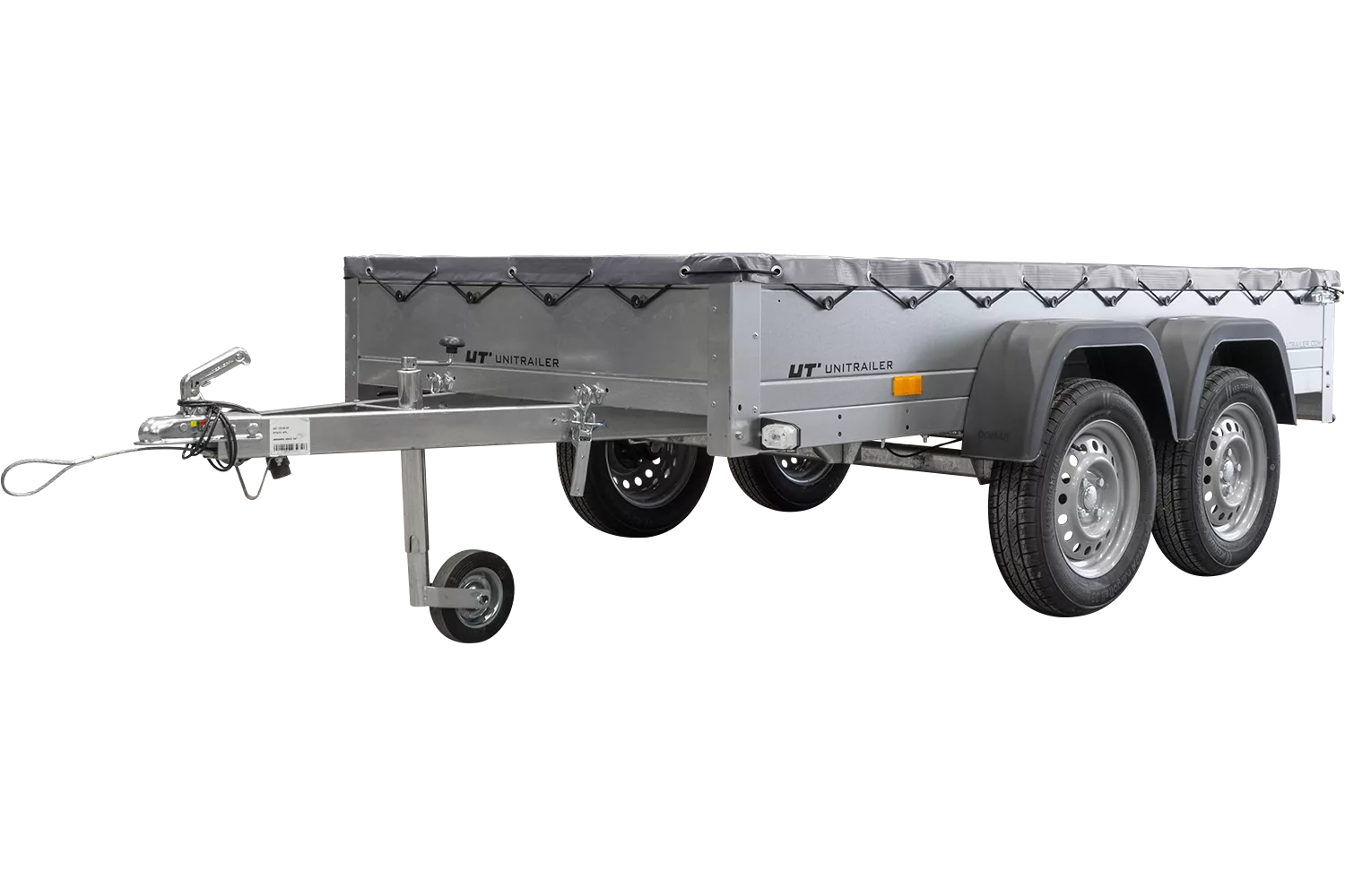 Garden Trailer 264/2 Kipp Mit Stützrad, Graue Flachplane Und Planenträger-Neu